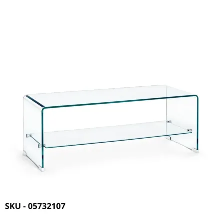 marca-design-shop-stile-moderno-stile-contemporaneo- Tavolino Iride a 2 Piani in Vetro Non Temperato e Mensola in Vetro