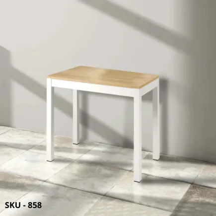 Tavolo Consolle Allungabile con Piano in Laminato Rovere Naturale, Bianco o Beton e Struttura in Metallo