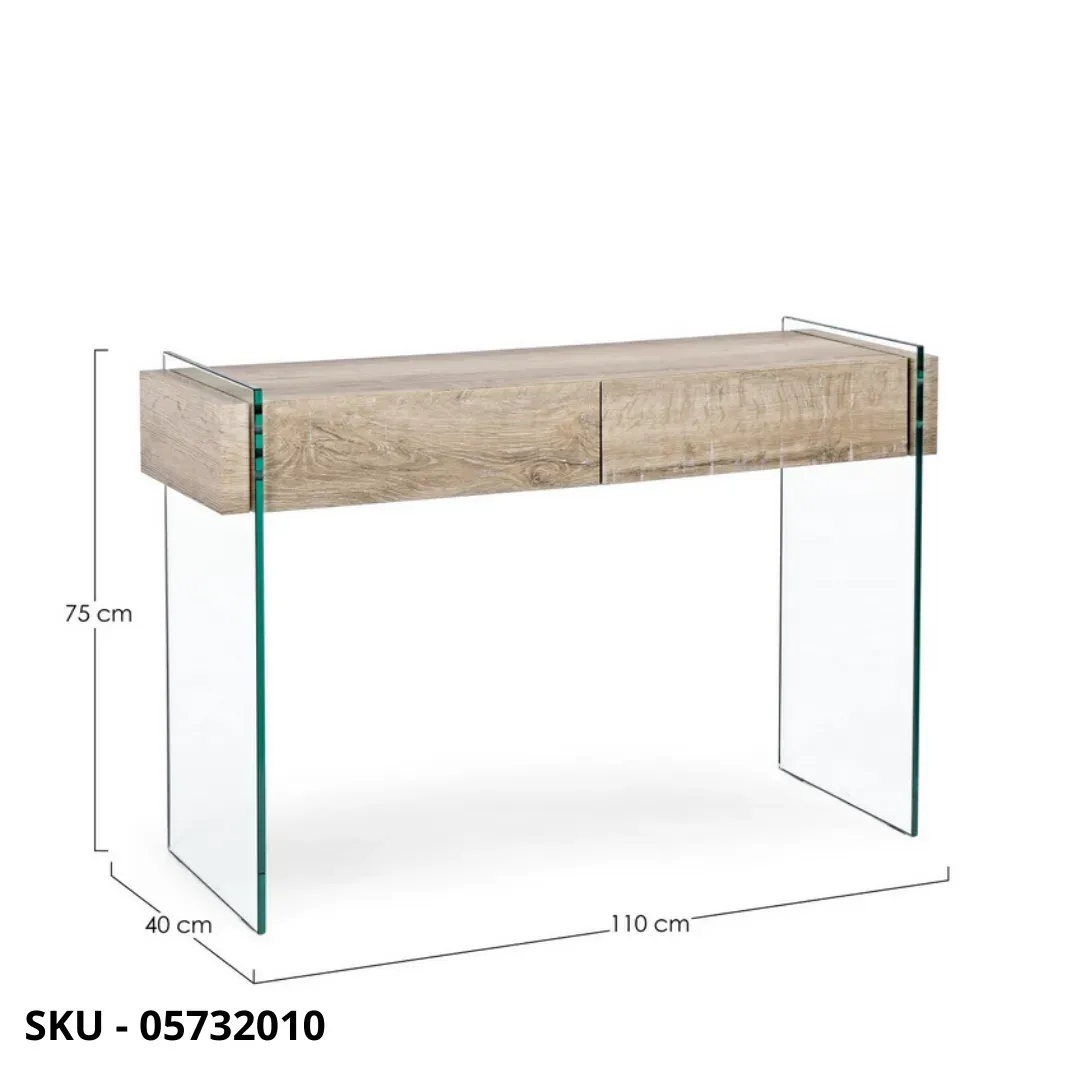 marca-design-shop-stile-moderno-stile-contemporaneo-Consolle Kenya in MDF Effetto Legno e Fianchi in Vetro