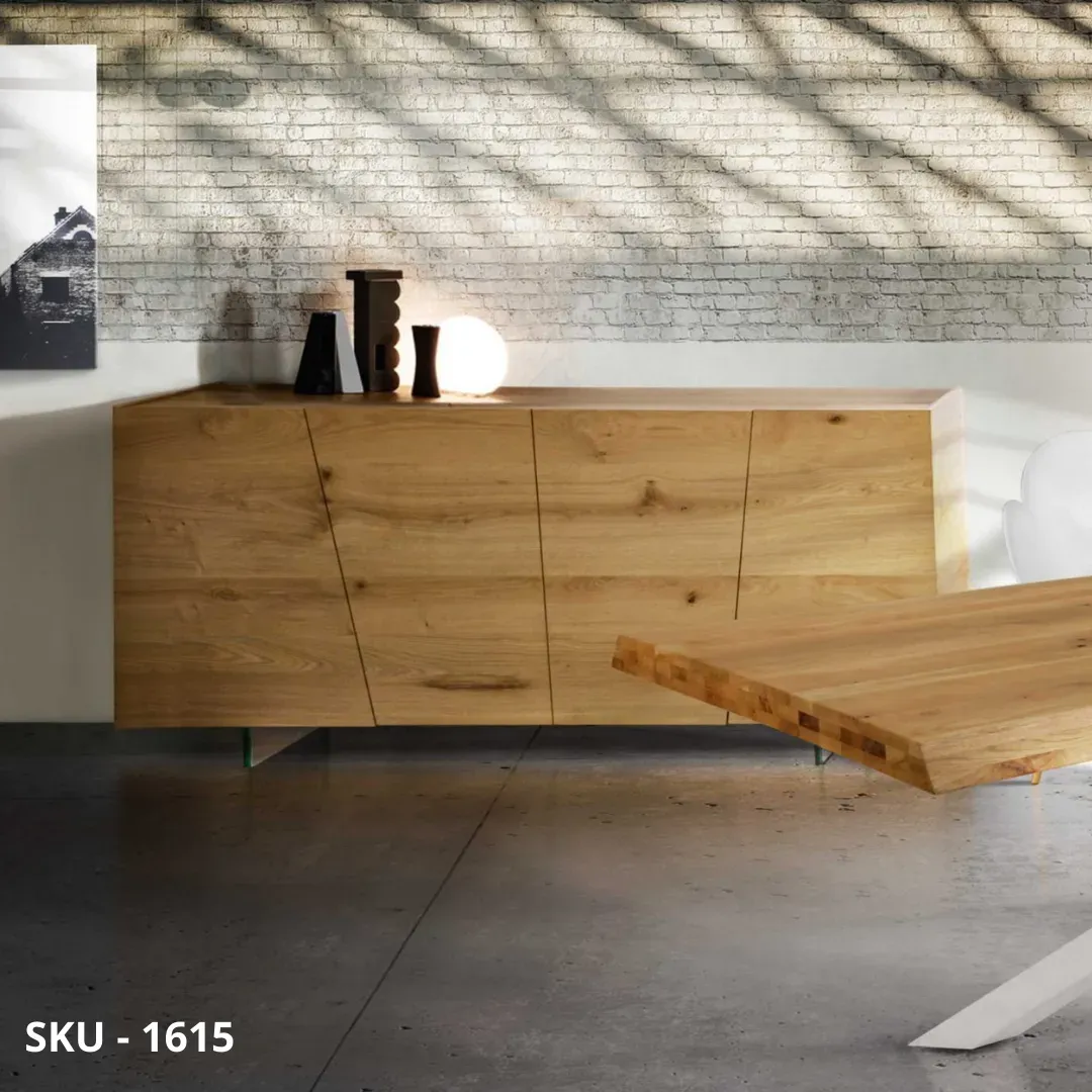 marca-design-shop-stile-moderno-stile-contemporaneo-Credenza in Rovere Nodato con Piedini in Vetro, con 4 Ante