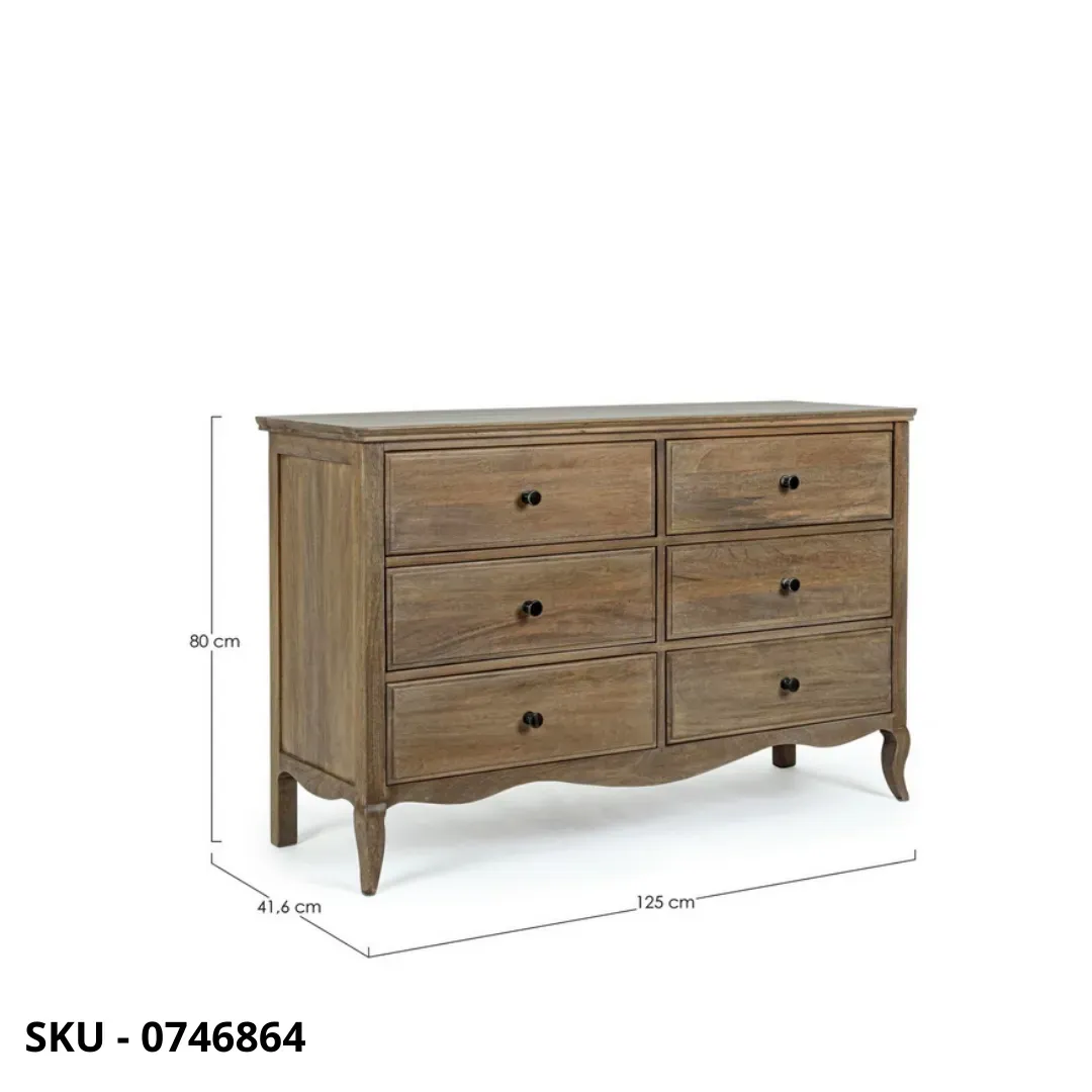 marca-design-shop-stile-moderno-stile-contemporaneo-Cassettiera Domitille in Legno di Mango con 6 Cassetti