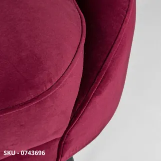 Divano Seraphin a 2 Posti in Velluto, con Struttura in Legno di Pino e Gambe in Acciaio, Bordeaux e Blu – Stile Moderno