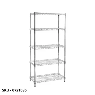 marca-design-shop-stile-moderno-stile-contemporaneo-Libreria Lux in Acciaio Cromato con 5 Ripiani