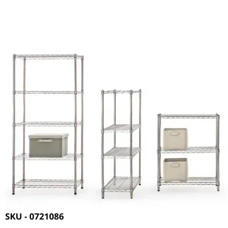 Libreria Lux in Acciaio Cromato con 5 Ripiani - Stile Moderno – Contemporaneo