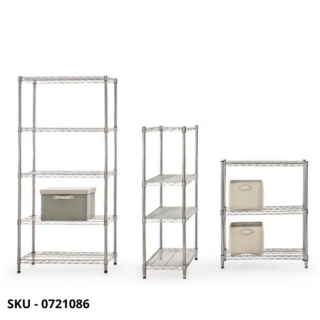 marca-design-shop-stile-moderno-stile-contemporaneo-Libreria Lux in Acciaio Cromato con 5 Ripiani