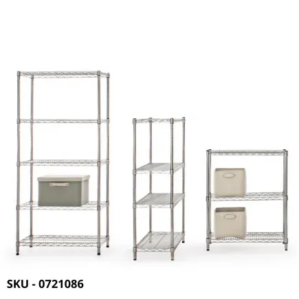 Libreria Lux in Acciaio Cromato con 5 Ripiani - Stile Moderno – Contemporaneo