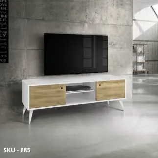 marca-design-shop-stile-moderno-stile-contemporaneo-Porta TV in Abete Spazzolato Bianco o Naturale con 2 Ante e 2 Vani