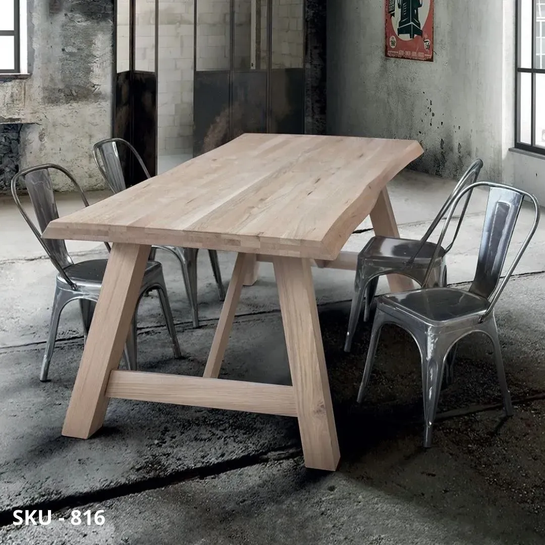 marca-design-shop-tavolo-fisso-rovere massello-nodo-aperto-Stile Moderno-Contemporaneo-Made-in-italy