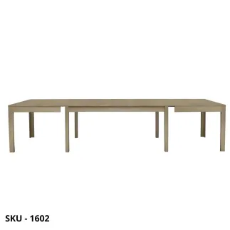 Tavolo allungabile in legno nobilitato, finitura frassino, 4 allunghe da 43 cm - Stile Moderno - Made in Italy