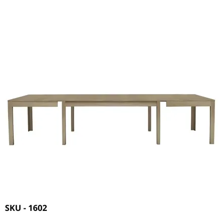 Tavolo allungabile in legno nobilitato, finitura frassino, 4 allunghe da 43 cm - Stile Moderno - Made in Italy