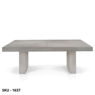 Tavolo allungabile, bianco consumato, rovere nodato, finitura beton, 5 o 6 allunghe da 50 cm – Stile Moderno