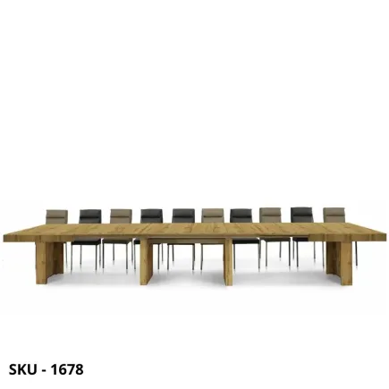 Tavolo allungabile, bianco consumato, rovere nodato, finitura beton, 5 o 6 allunghe da 50 cm – Stile Moderno