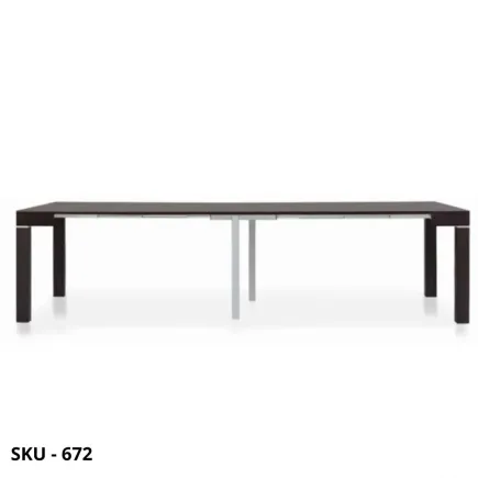 Tavolo allungabile in legno, finitura materica wengè, tortora, bianco frassinato, 5 allunghe