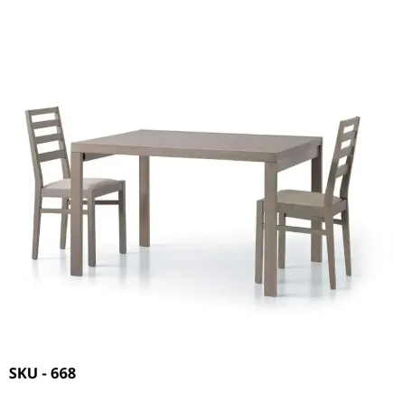 Tavolo allungabile in legno nobilitato, bianco frassinato, tortora, 2 allunghe in legno - Stile Moderno - Made in Italy