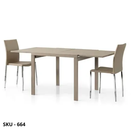 Tavolo allungabile da pranzo, rovere tortora con 2 allunghe da 45 cm – Stile Moderno – Contemporaneo – Made in Italy