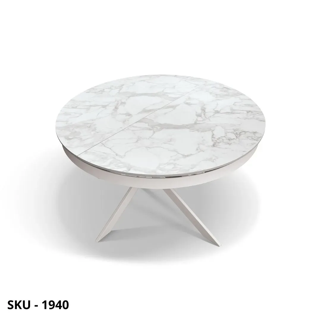 marca-design-shop-stile-moderno-stile-contemporaneo-Tavolo Rotondo Allungabile in Ceramica Arabesco