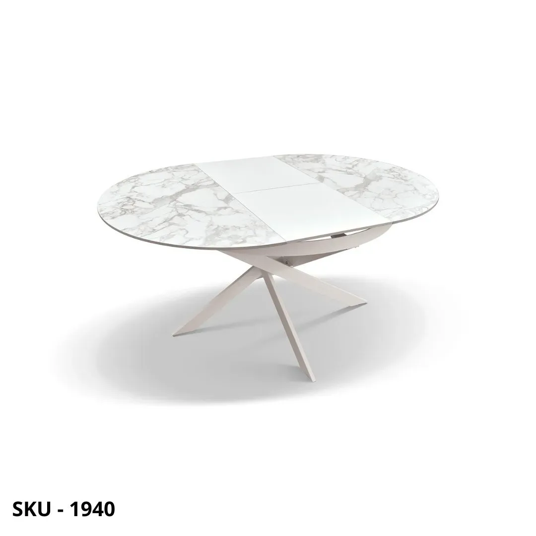 marca-design-shop-stile-moderno-stile-contemporaneo-Tavolo Rotondo Allungabile in Ceramica Arabesco