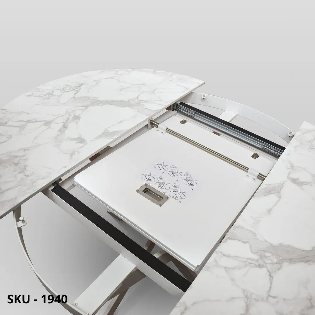 marca-design-shop-stile-moderno-stile-contemporaneo-Tavolo Rotondo Allungabile in Ceramica Arabesco