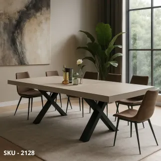 marca-design-shop-stile-moderno-stile-contemporaneo-Tavolo Allungabile in Nobilitato e Gambe a X