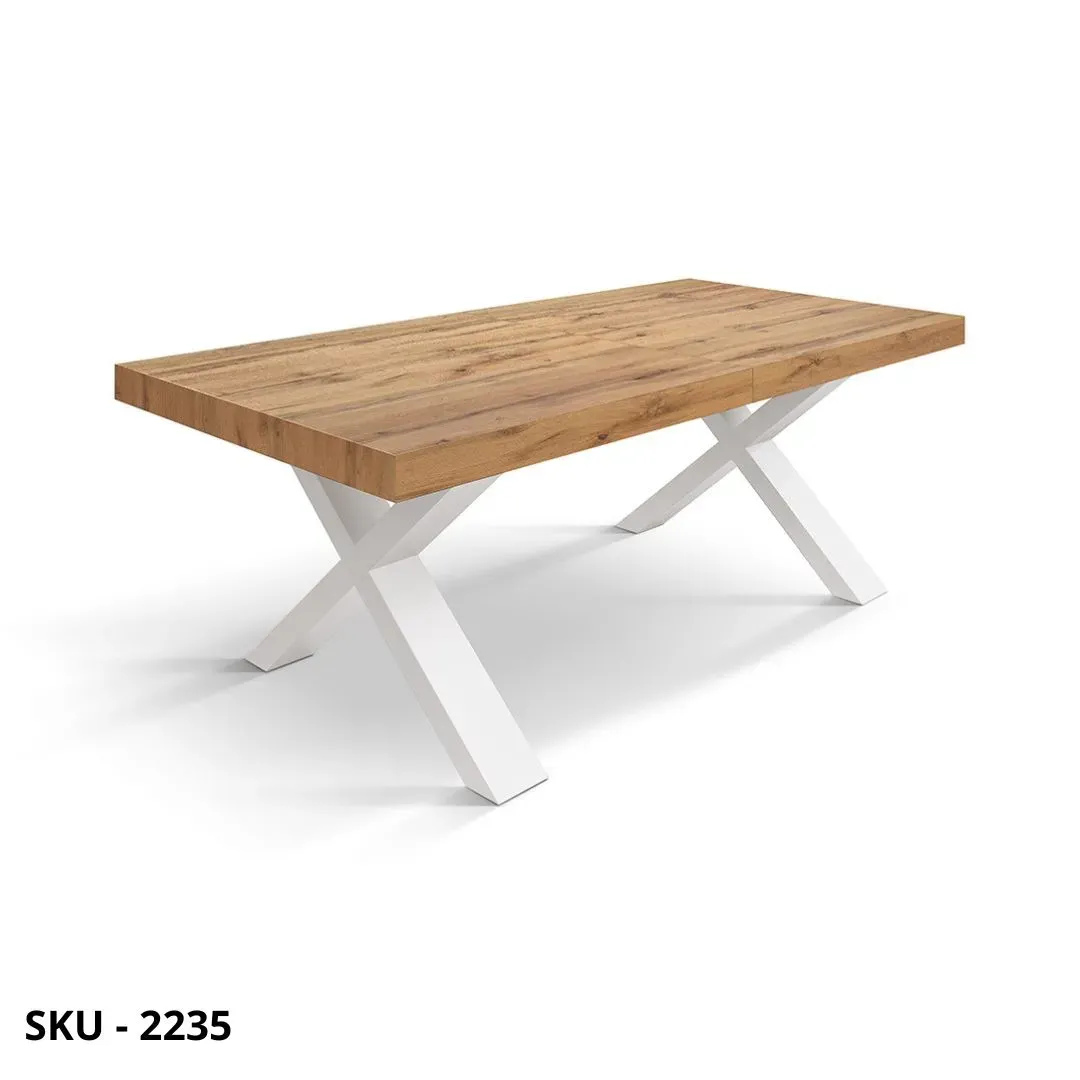 marca-design-shop-stile-moderno-stile-contemporaneo-Tavolo Allungabile in Nobilitato e Gambe a X
