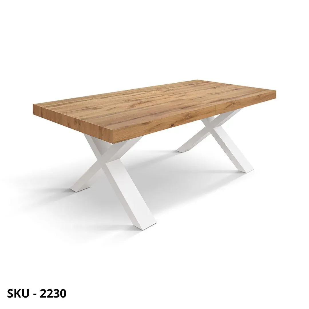 marca-design-shop-stile-moderno-stile-contemporaneo-Tavolo Allungabile in Nobilitato e Gambe a X