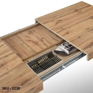 Tavolo Allungabile in Nobilitato e Gambe a X – Stile Moderno - Contemporaneo – Made in Italy - 180/260x90