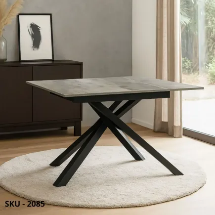 Tavolo Allungabile in Nobilitato con Gambe incrociate in Metallo Bianche o Nere – Stile Moderno - Contemporaneo – Made in Italy