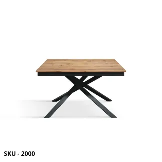 Tavolo Allungabile in Nobilitato con Gambe incrociate in Metallo Bianche o Nere – Stile Moderno -  160/210×90 cm