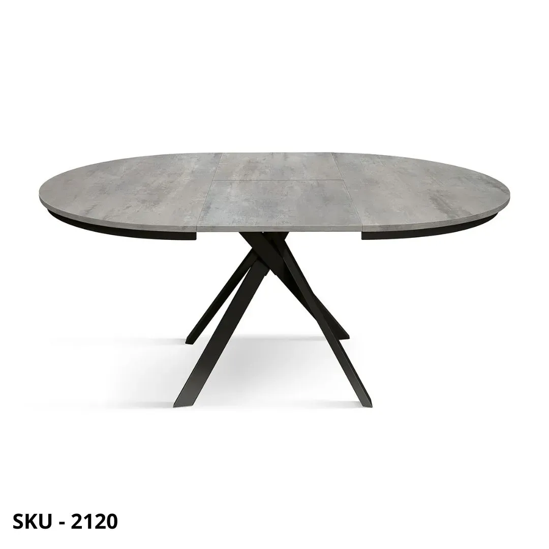 marca-design-shop-stile-moderno-stile-contemporaneo-Tavolo Rotondo Allungabile in Nobilitato con Gambe incrociate