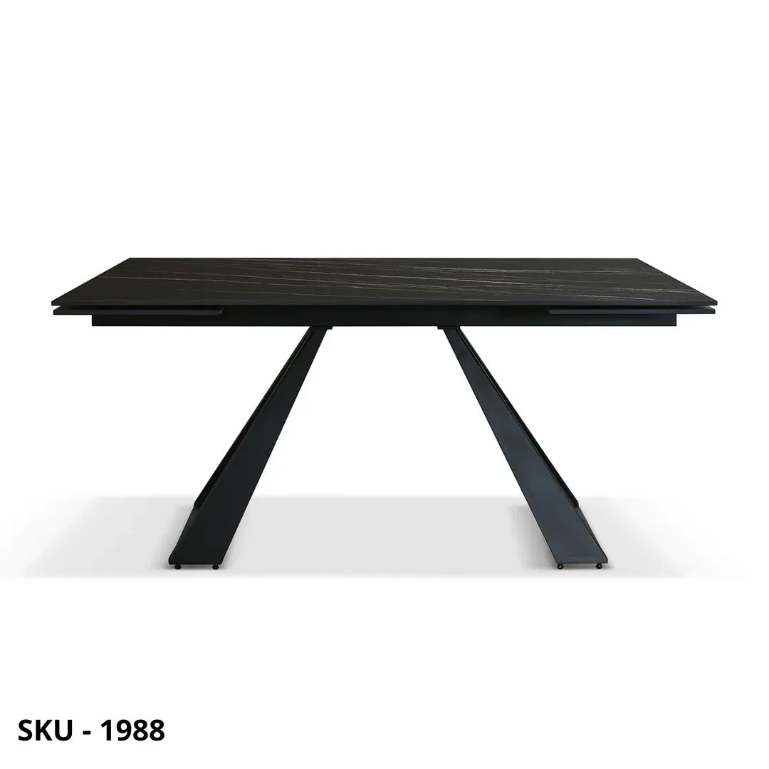 marca-design-shop-stile-moderno-stile-contemporaneo-Tavolo Allungabile con Piano in Ceramica e Gambe in Metallo Nere