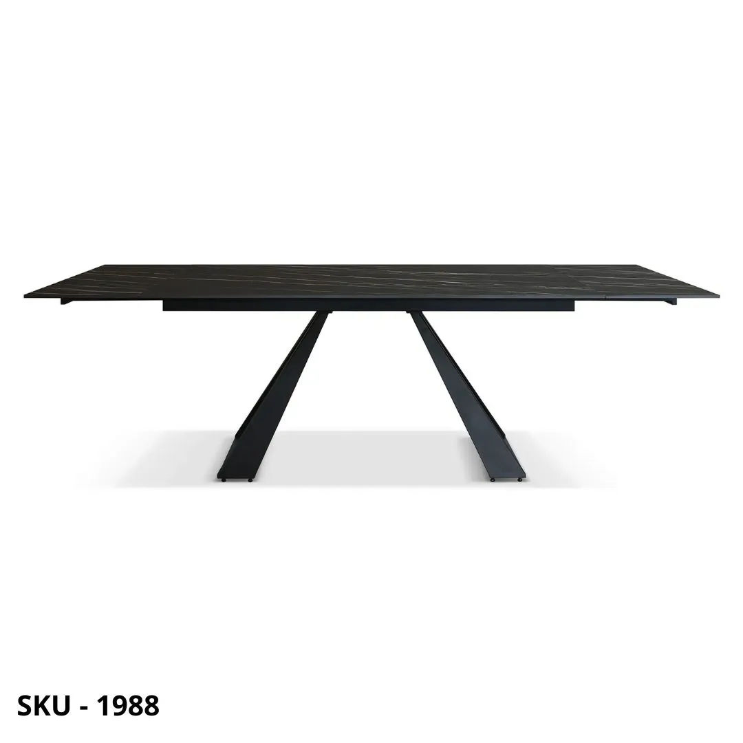 marca-design-shop-stile-moderno-stile-contemporaneo-Tavolo Allungabile con Piano in Ceramica e Gambe in Metallo Nere