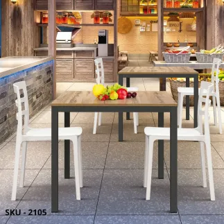 Tavolo Fisso in Nobilitato e Gambe in metallo – Stile Contemporaneo – Made in Italy