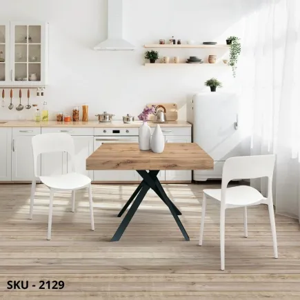 marca-design-shop-stile-moderno-stile-contemporaneo-Tavolo Allungabile con Piano in Nobilitato e Base in Metallo