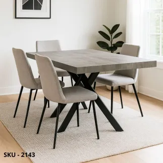 Tavolo Allungabile con Piano in Nobilitato e Base in Metallo – Stile Contemporaneo – Made in Italy