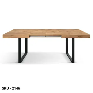 Tavolo Allungabile – Piano in Nobilitato Grigio Cemento e Base in Metallo Nero – Stile Moderno – Made in Italy