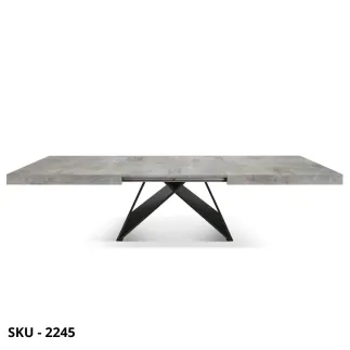 Tavolo Allungabile con Piano in Nobilitato e Base Nera – Stile Moderno – Made in Italy