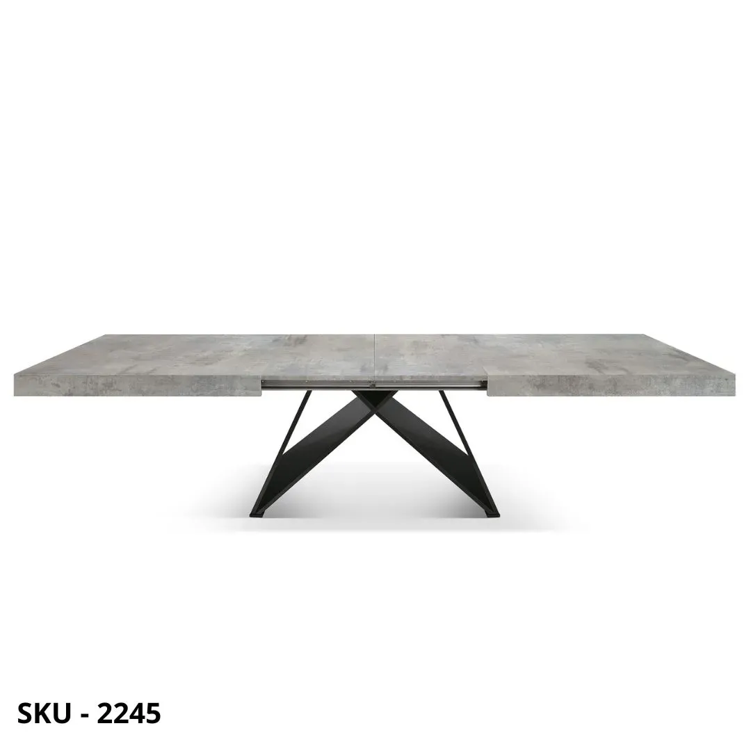 marca-design-shop-stile-moderno-stile-contemporaneo-Tavolo Allungabile con Piano in Nobilitato e Base Nera