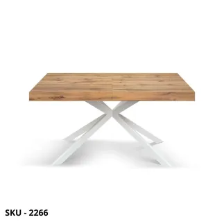 Tavolo Allungabile con Piano in Nobilitato e Gambe a stella in Metallo – Stile Moderno – Made in Italy – 140/220×90 cm – H 74 cm