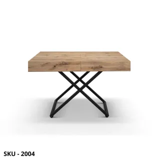 Tavolino Trasformabile e Allungabile con Piano nobilitato e Base nera – Stile Moderno - Industrial - Made in Italy