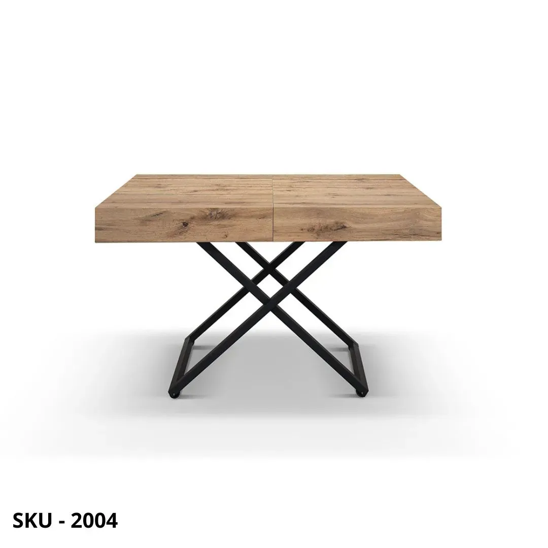 marca-design-shop-stile-moderno-stile-contemporaneo-Tavolino Trasformabile e Allungabile con Piano nobilitato e Base nera