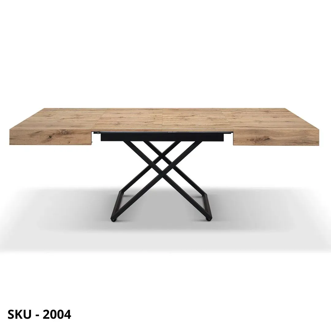 marca-design-shop-stile-moderno-stile-contemporaneo-Tavolino Trasformabile e Allungabile con Piano nobilitato e Base nera