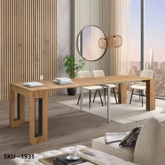 Consolle Allungabile in Nobilitato – Stile Moderno - Contemporaneo - Made in Italy – 90×45 cm, 90×300 cm - H 76 cm