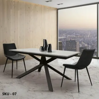 Set 2 Sedie Antracite Imbottite in Ecopelle con Struttura in Metallo – Stile Moderno – Contemporaneo – Made in Italy