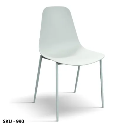 Set 4 Sedie in Polipropilene con Gambe in Metallo color Tortora, Grigio o Bianco – Stile Moderno – Contemporaneo – Made in Italy