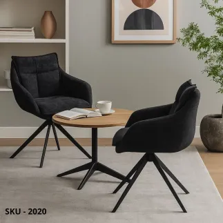 Set 2 Sedie Imbottite con Braccioli e Struttura in metallo – Grigio o Nero – Stile Moderno – Contemporaneo – Made in Italy