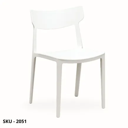 Set 2 Sedie Impilabili in Polipropilene Bianco – Stile Moderno – Contemporaneo – Made in Italy