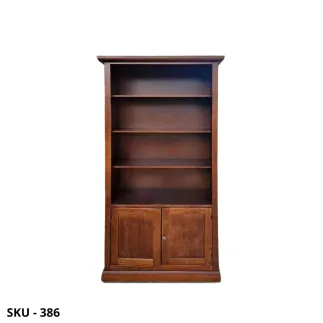 Libreria in Legno, Noce scuro e Bianco opaco, con 2 Ante - Arte Povera - Stile  Classico - Made in Italy - 90x41x186 cm