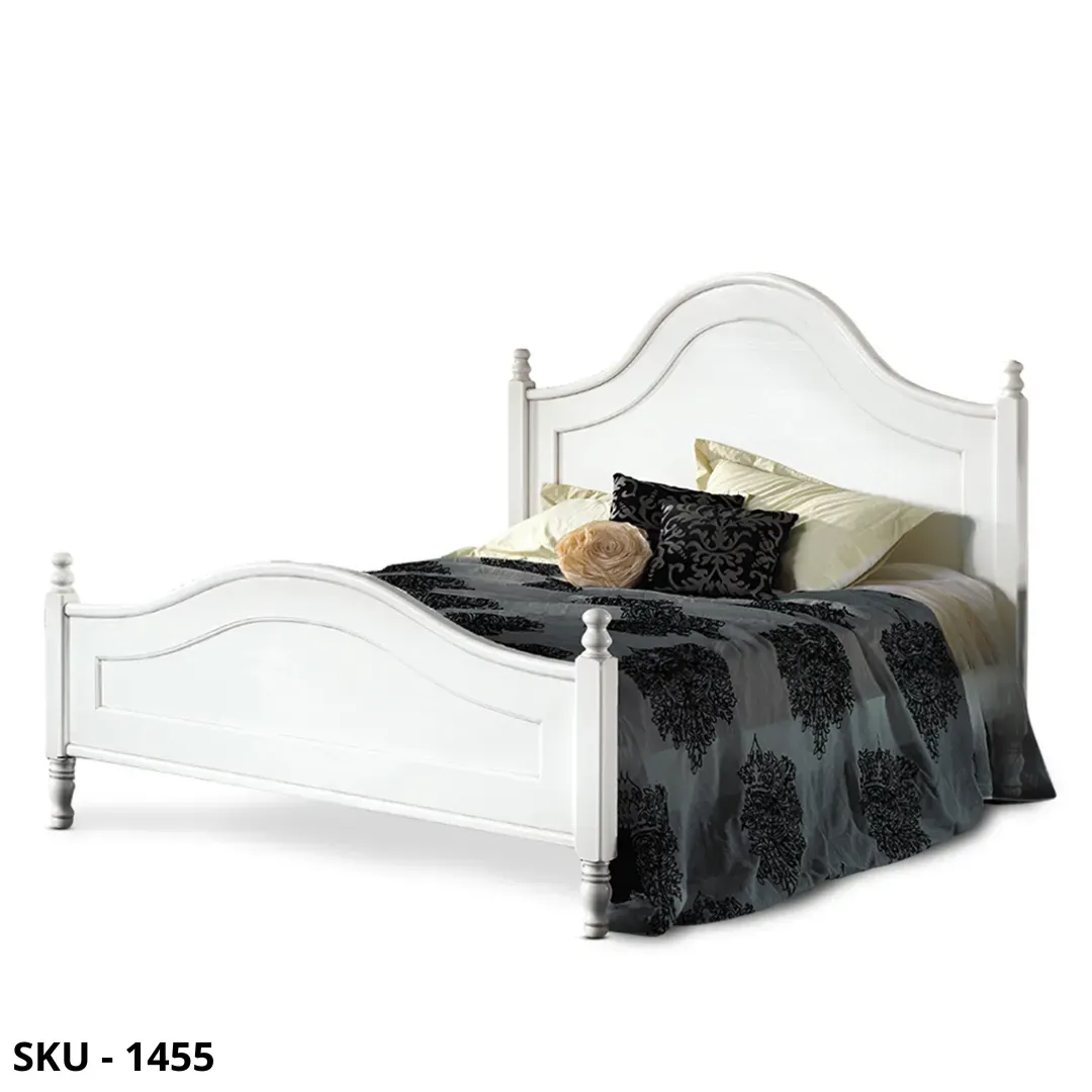 marca-design-shop-Letto-Matrimoniale-Classico-Bianco Opaco-in Legno-Arte Povera-marcadesign-sku1455