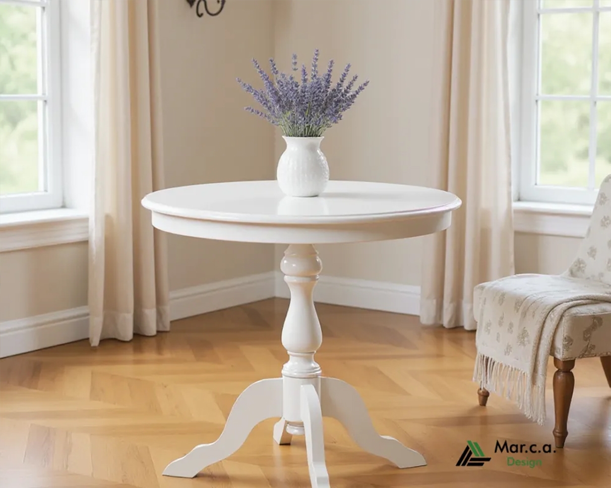 Tavolino fisso rotondo stile classico – Made in Italy