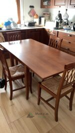 Tavolo classico allungabile in legno di pioppo noce - Marca. Design